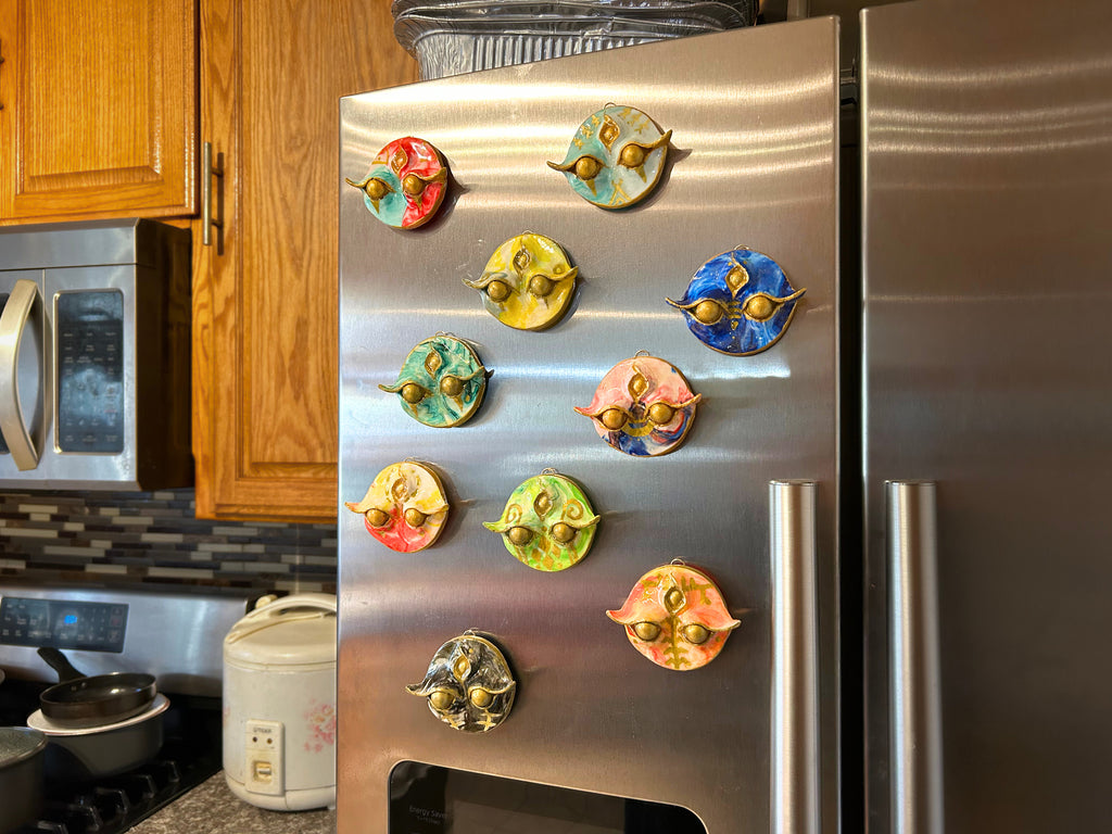 “Handmade Batok Spirit Filipino spirit ornament for home decor in swirling colorful tones